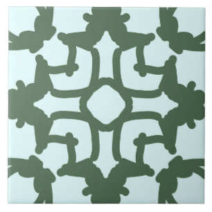 An elegant modern floral green design  ceramic til tile