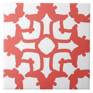 An elegant modern floral red design  ceramic til tile