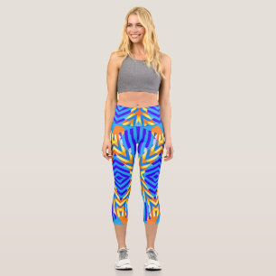 An elegant multicolor all over fabric pattern  cap capri leggings