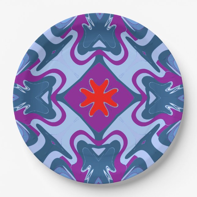An elegant multiple colour classic design  paper p plate (Front)