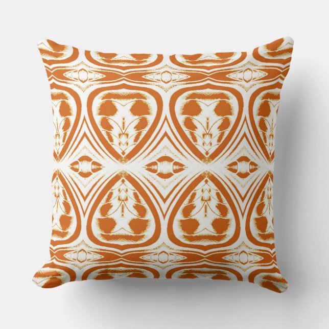 An elegant red & white fabric pattern design  th throw pillow (Front)