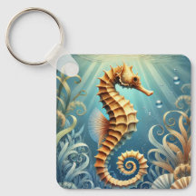An elegant seahorse swimming underwater
