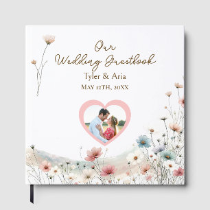 An Elegant Watercolor Wildflowers Wedding Guest Book
