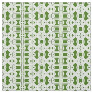 An elegant white & green geometric fabric pattern 