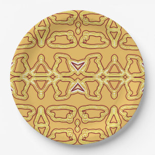 An elegant yellow colour classic design paper pl plate