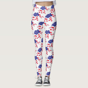 An Elephant made in the USA Flag Leggings