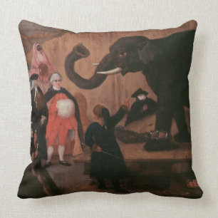 An Elephant Shown in Venice (oil on canvas) Throw Pillow