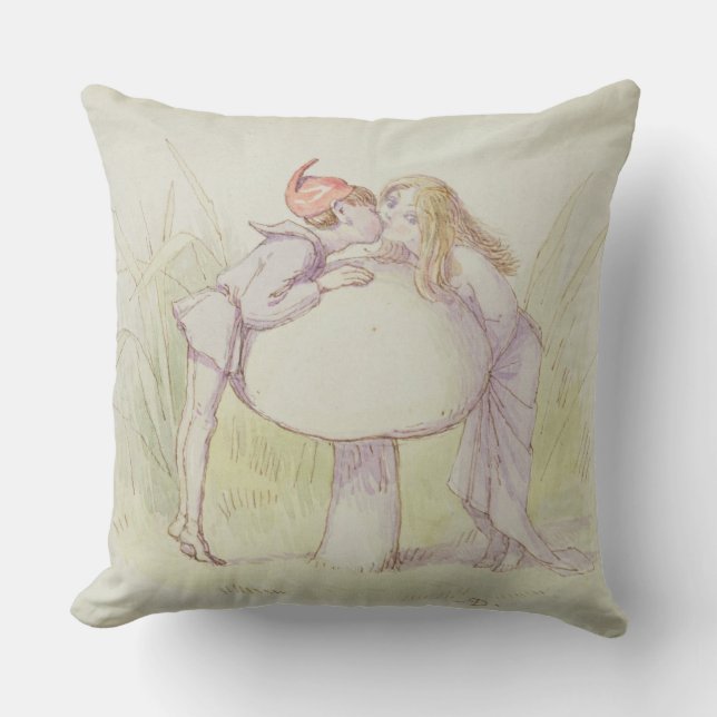 An Elf and a Fairy Throw Pillow (Front)