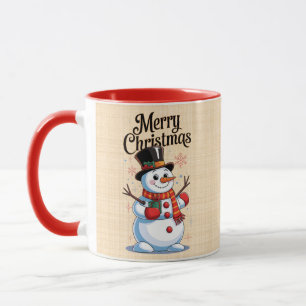 An enchanted Christmas: a smiling snowman Mug