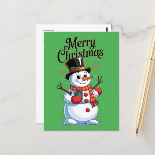 An enchanted Christmas: a smiling snowman Postcard