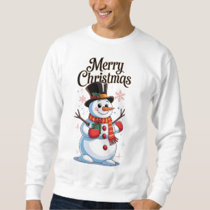 An enchanted Christmas: a smiling snowman Sweatshirt