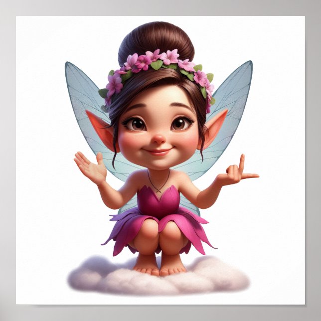 An enchanted magical little cartoon Fairy Poster (Front)