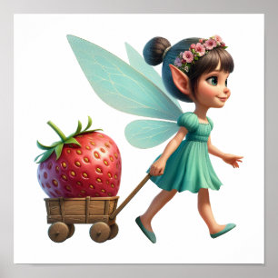 An enchanted magical little cartoon Fairy Poster