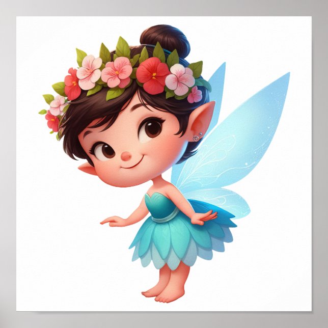 An enchanted magical little cartoon Fairy Poster (Front)