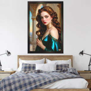 An Enchanting Portrait of The Emerald Empress Canvas Print
