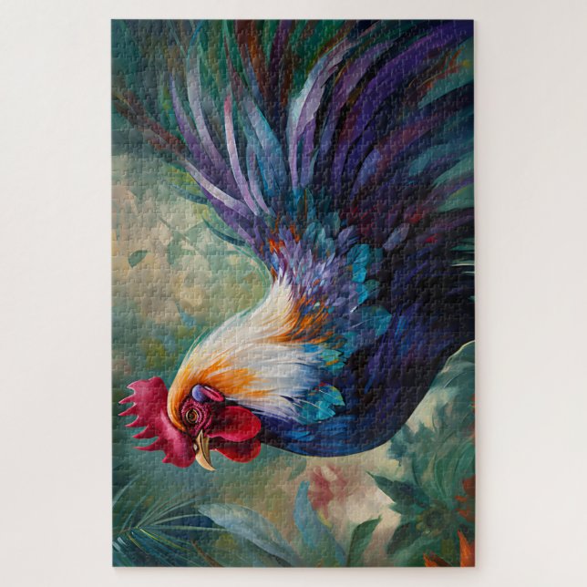  An Enchanting Rooster Painting Puzzle (Vertical)