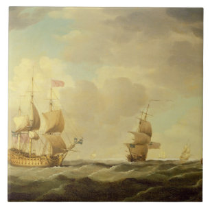 An English Flagship Under Easy Sail in a Moderate Tile