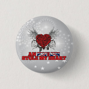 An English Stole my Heart 1 Inch Round Button