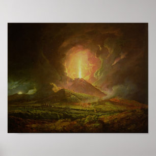 An Eruption of Vesuvius, seen from Portici Poster