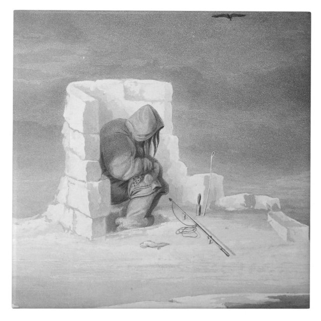 An Eskimaux watching a Seal-Hole, from 'Journal of Tile (Front)