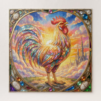 An ethereal rooster jigsaw puzzle
