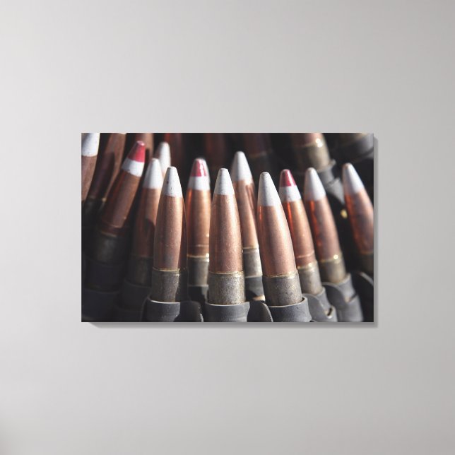 An even mix of four ball rounds to one tracer canvas print (Front)