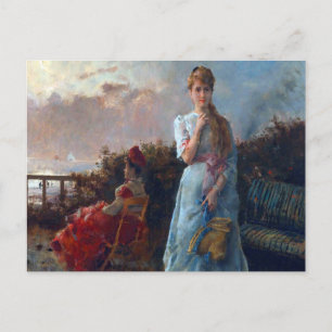 An Evening At The Sea by Alfred Stevens Postcard