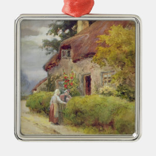 An evening gossip metal ornament