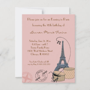 An Evening in Paris Beige Party Invitation