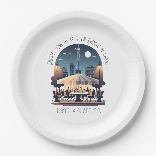 An Evening In Paris Paper Plate (Front)