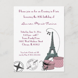 An Evening in Paris Party Invitation