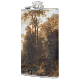 An Evening Ride near a River Aelbert Cuyp Hip Flask
