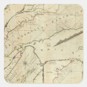 An Exact Chart of the River St Lawrence Square Sticker