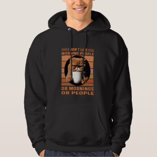 An Excited Persian Cat Drinking Her Morning Coffee Hoodie