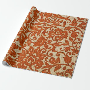 An exotic brown colour Javanese floral pattern wea Wrapping Paper