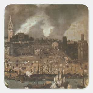 An Expedition Setting out from Seville for Square Sticker