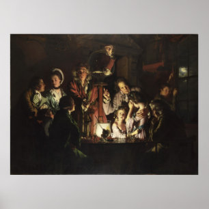 An Experiment on a Bird in an Air Pump by Wright Poster