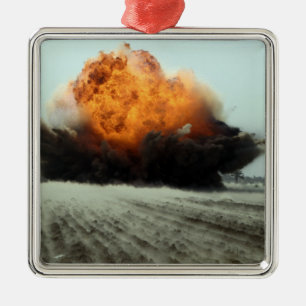 An explosion erupts metal ornament