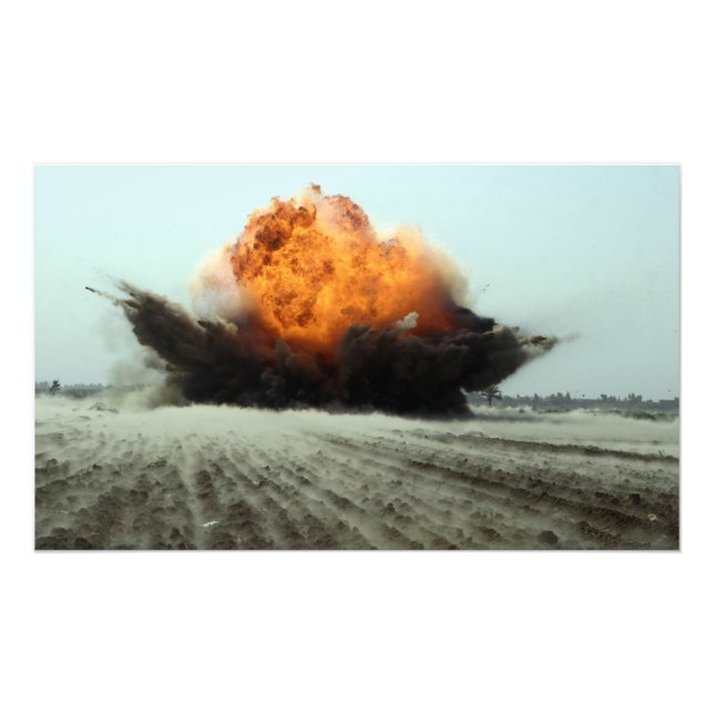An explosion erupts photo print (Front)