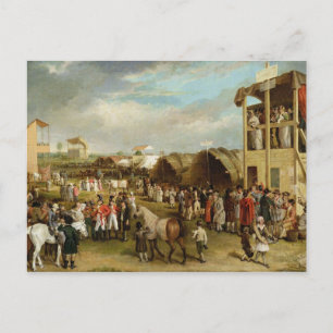 An Extensive View of the Oxford Races (oil on canv Postcard
