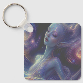 An Extraterrestrial/Alien Girl Is Going To Sleep Keychain