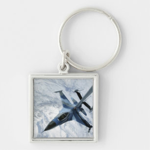 An F-16 Aggressor sits in contact position Keychain