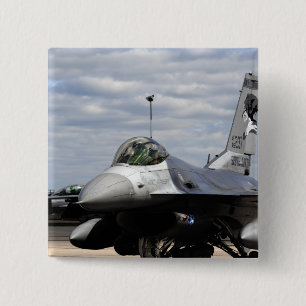 An F-16 Fighting Falcon 2 Inch Square Button