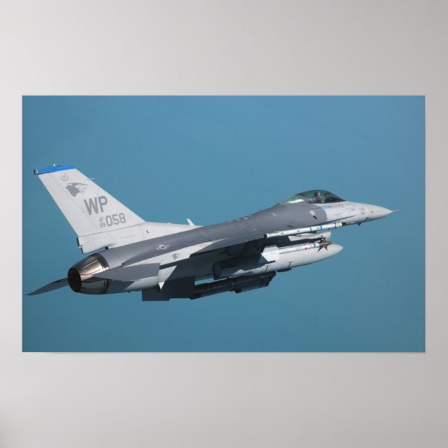 An F-16 Fighting Falcon in flight Poster (Front)