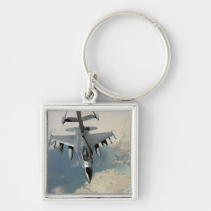 An F-16 Fighting Falcon refuels Keychain