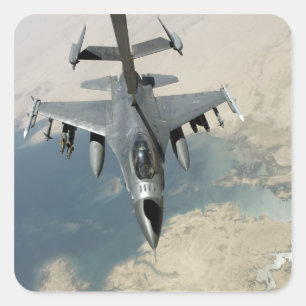 An F-16 Fighting Falcon refuels Square Sticker