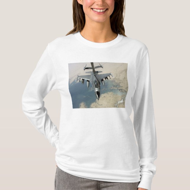 An F-16 Fighting Falcon refuels T-Shirt (Front)