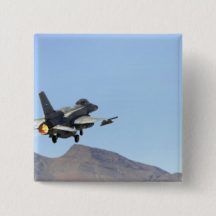 An F-16E from the United Arab Emirates 2 Inch Square Button
