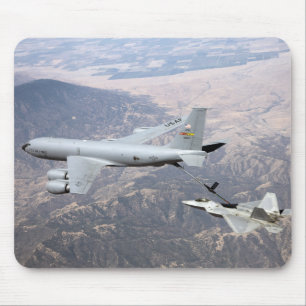 An F-22 Raptor receives fuel from a KC-135 Mouse Pad