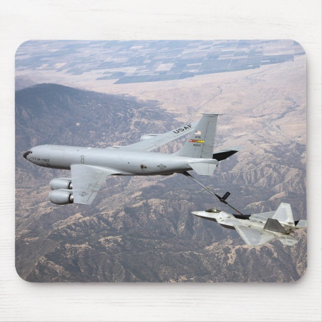 An F-22 Raptor receives fuel from a KC-135 Mouse Pad (Front)